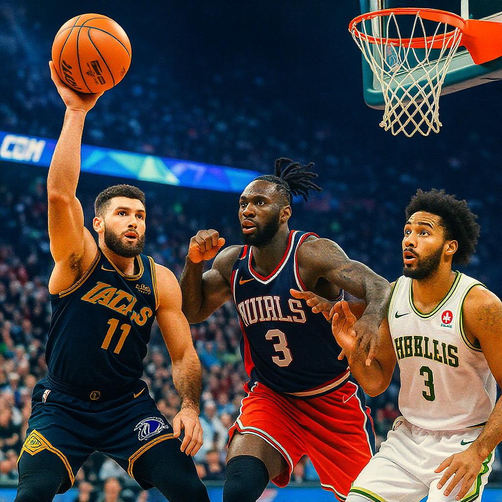 Default_A_dramatic_basketball_scene_with_skilled_players_from__0